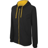 Men's contrast hooded full zip sweatshirt Black / Yellow 3XL