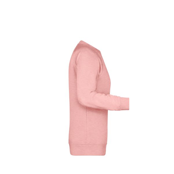 8021 Ladies' Sweat roze-melange L