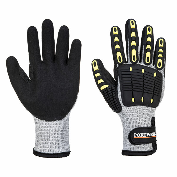 Anti Impact Cut Resistant Thermal Glove Grey/Black