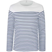 Gestreept heren-t-shirt lange mouwen White / Navy Stripes S
