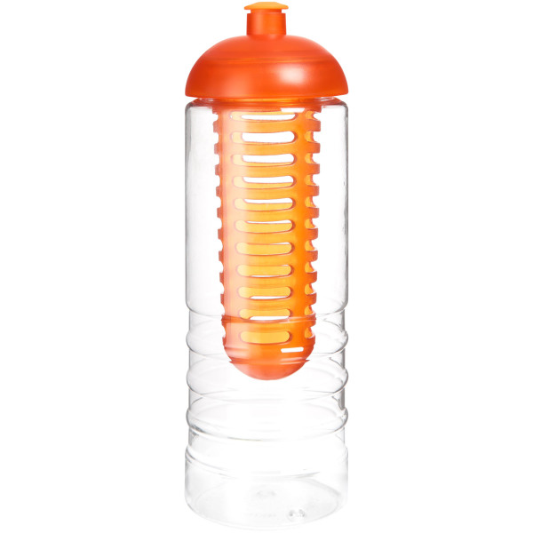 H2O Active® Treble 750 ml drinkfles en infuser met koepeldeksel - Transparant/Oranje