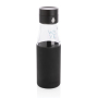 Ukiyo glazen hydratatie-trackingfles met sleeve, zwart