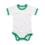 Baby Ringer Bodysuit - White/Kelly Green Organic