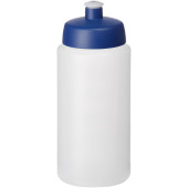 Baseline® Plus grip 500 ml sportflaska med sportlock - Transparent/Blå