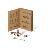 Wijnset met 4 accessoires in boekstijl verpakt Wijnset met 4 accessoires in boekstijl verpakt