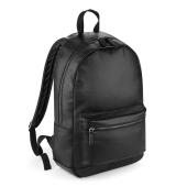 BagBase Faux Leather Backpack, Black, ONE, Bagbase