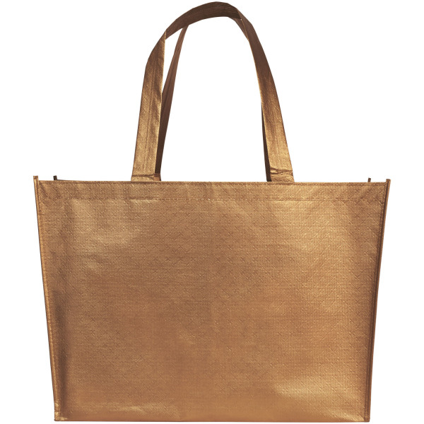 Alloy laminated non-woven shopping tote bag 23L - Copper