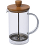 Glass coffee or tea maker with a bamboo lid