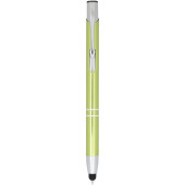 Moneta geanodiseerde aluminium stylus balpen - Lime