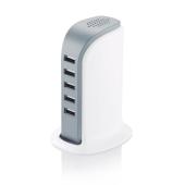 6A -5 poort USB oplaadstation, wit 6A -5 poort USB oplaadstation, wit
