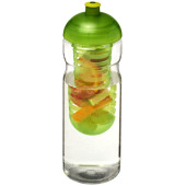 H2O Active® Base 650 ml bidon en infuser met koepeldeksel - Transparant/Lime