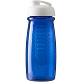 H2O Active® Pulse 600 ml drikkeflaske med fliplåg & infuser - Transparent blå/Hvid