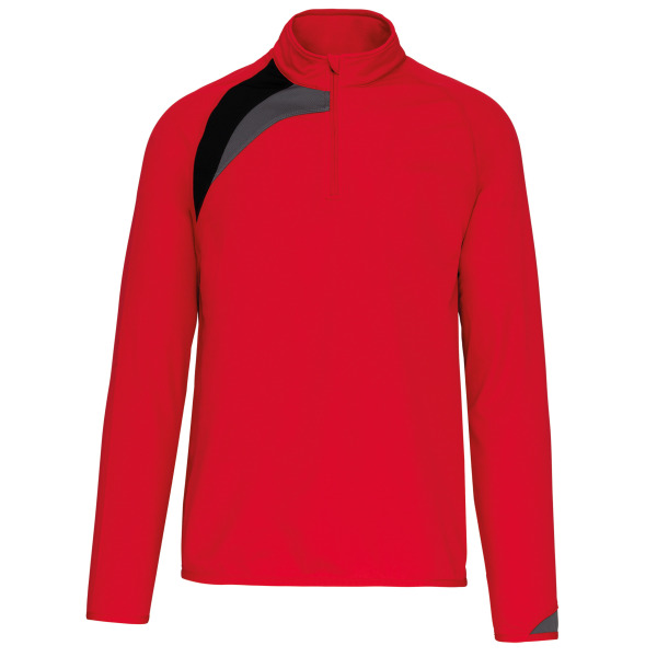 Trainingsweater Met Ritskraag Sporty red/Black/Storm grey 4XL