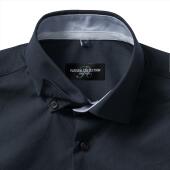 Men's L/S Tail. Contr. Ult. Stretch Shirt, Br. Navy, S, RUS