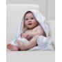 Po Hooded Baby Towel - White/Baby Blue - One Size