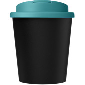 Americano® Espresso Eco 250 ml gerecyclede beker met knoeibestendig deksel - Zwart/Aqua blauw