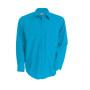 Overhemd in onderhoudsvriendelijk polykatoen-popeline heren Bright Turquoise XS