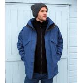 3-in-1 Waterproof Zip and Clip Fleece Lined Jacket, Royal Blue/Black, XXL, Result