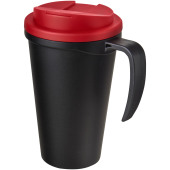 Americano® Grande 350 ml mug with spill-proof lid - Solid black/Red