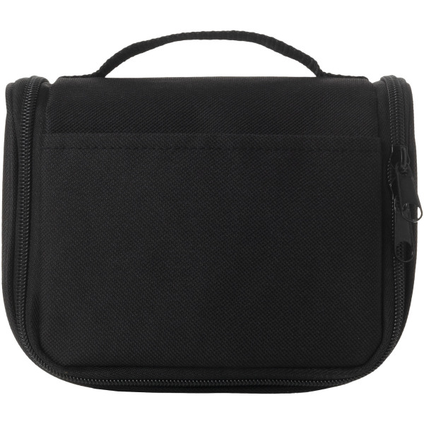 Suite compact toiletry bag with hook - Solid black