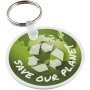 Tait circle-shaped recycled keychain - White