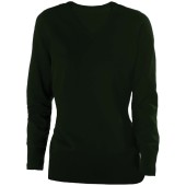 Dames pullover met v-hals Forest Green XS