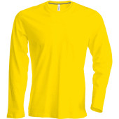 Men's long-sleeved crew neck T-shirt Yellow XXL