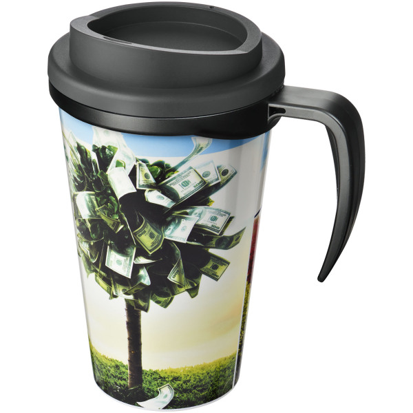 Brite-Americano® grande 350 ml insulated mug - Solid black/Grey