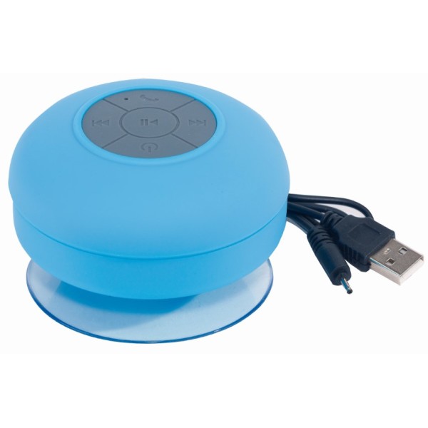 Wireless douche-speaker WAKE UP blauw, grijs