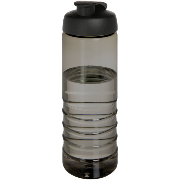 H2O Active® Eco Treble 750 ml flip lid sport bottle - Charcoal/Solid black