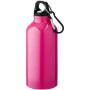 Oregon 400 ml aluminium water bottle with carabiner - Neon pink
