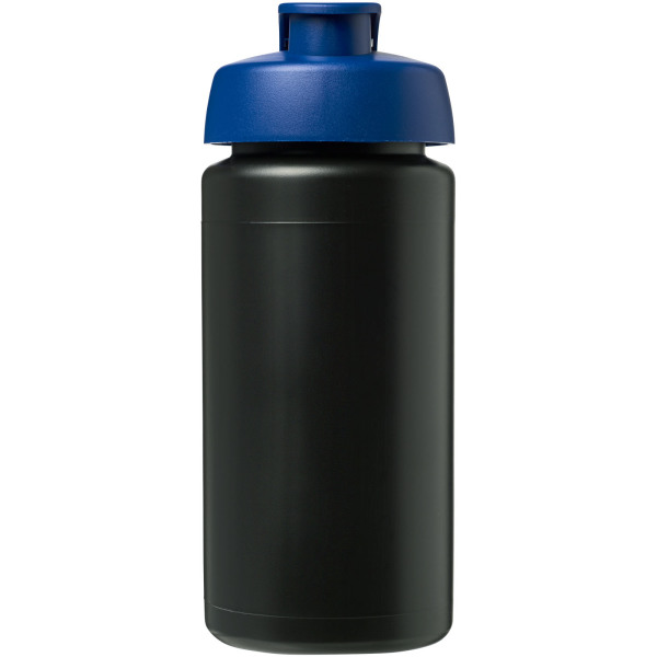 Baseline® Plus grip 500 ml flip lid sport bottle - Solid black/Blue