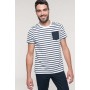 Gestreept T-shirt met zak en korte mouwen White / Navy Stripes S