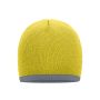 MB7584 Beanie with Contrasting Border geel/lichtgrijs one size