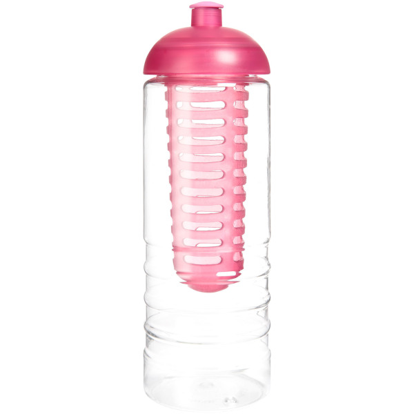 H2O Active® Treble 750 ml drinkfles en infuser met koepeldeksel - Transparant/Roze
