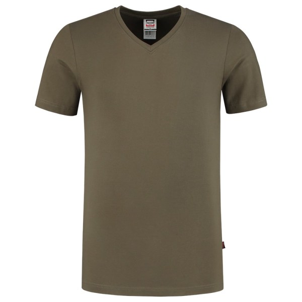 T-shirt V Hals Fitted 101005 Army XS