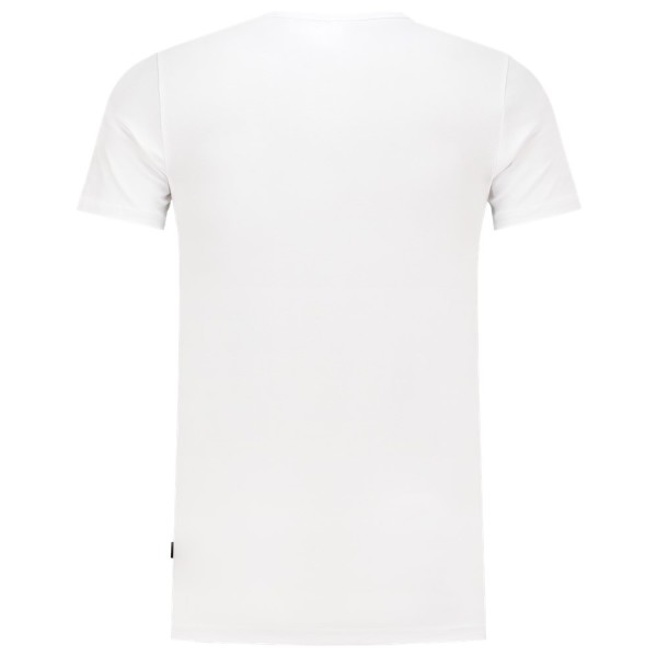 T-shirt Elastaan Fitted V Hals 101012 White 4XL