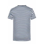8028 Men's T-Shirt Striped wit/navy S