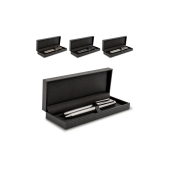 Ball pen and rollerball set Dallas in gift box - Black