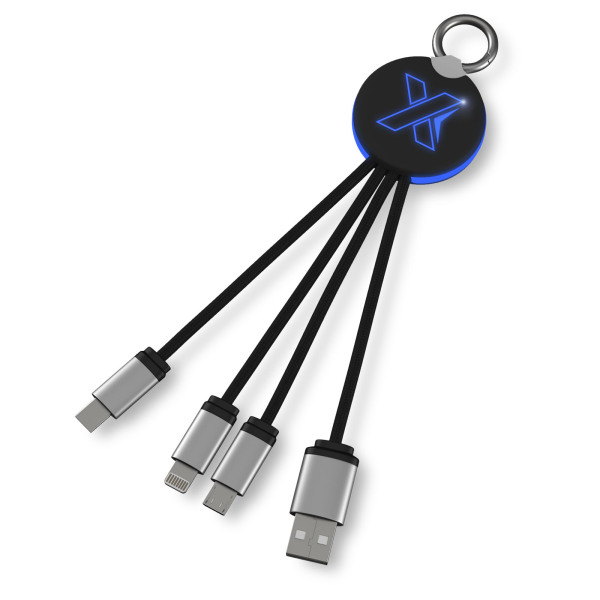 SCX.design C16 kabel met oplichtende ring - Zwart/Blauw