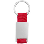 Alvaro nyckelring med tyg - Röd/Silver