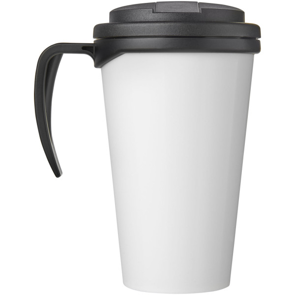Brite-Americano® Grande 350 ml mug with spill-proof lid - Shiny black/Solid black