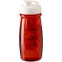 H2O Active® Pulse 600 ml sportfles en infuser met flipcapdeksel - Transparant rood/Wit