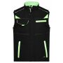 Workwear Softshell Vest - COLOR - - black/lime-green - 6XL