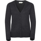 Ladies' V-neck Knitted Cardigan Charcoal Marl L
