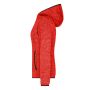 Ladies' Knitted Fleece Hoody - red-melange/black - S