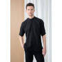 Men's Mandarin Shirt with Roll-tab Sleeve Black S