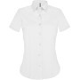 Dames stretch blouse korte mouwen White XL