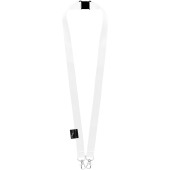Adam recycled PET lanyard with two hooks - White