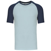 Baseball - Tweekleurig t-shirt Ice Blue / Denim L